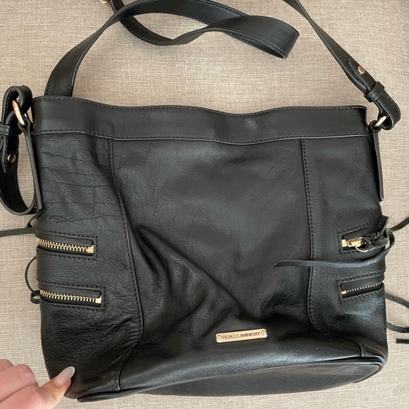 COPY - Rebecca Minkoff dexter black leather animal print bucket bag - Picture 11 of 12